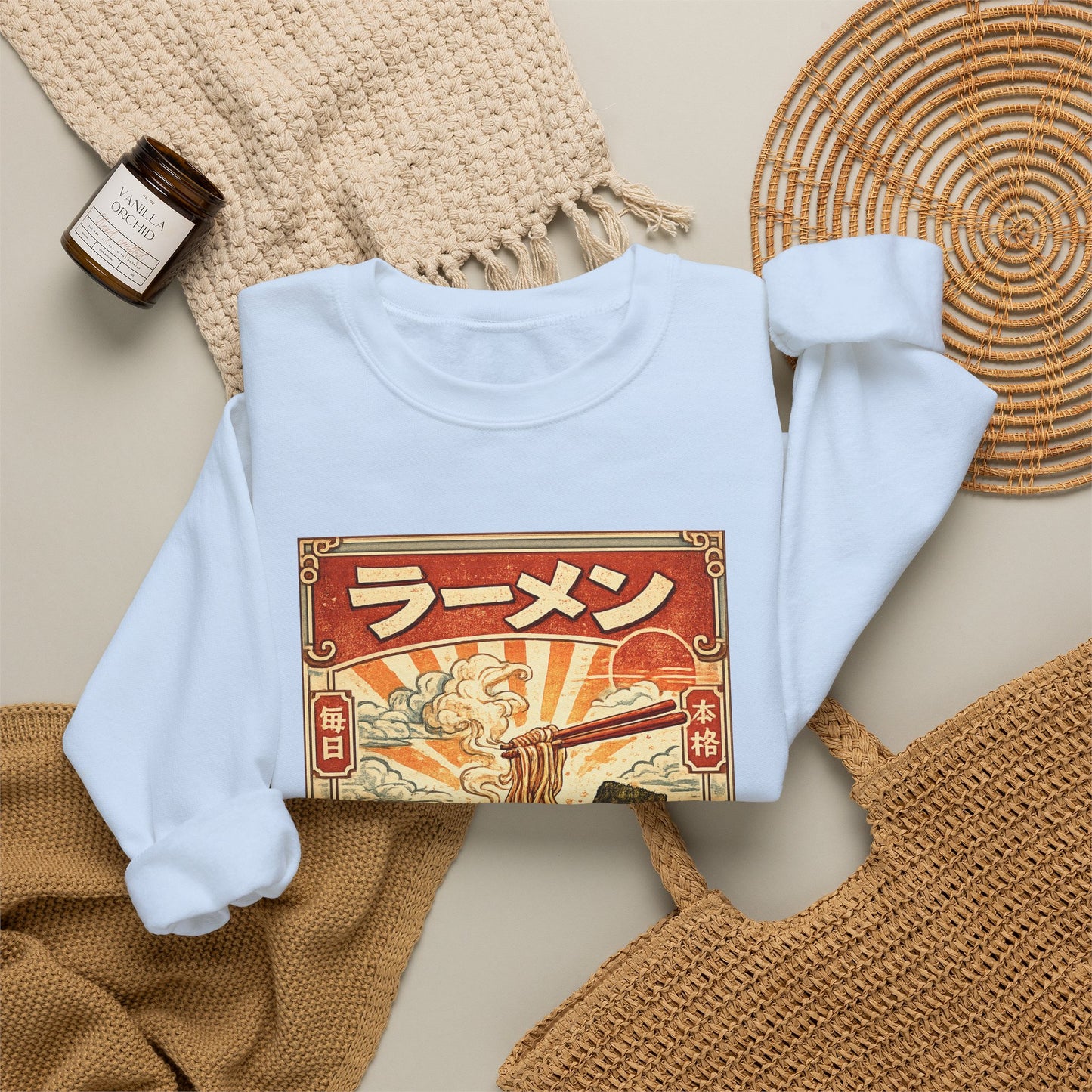 Vintage Ramen Bowl Illustration Sweatshirt