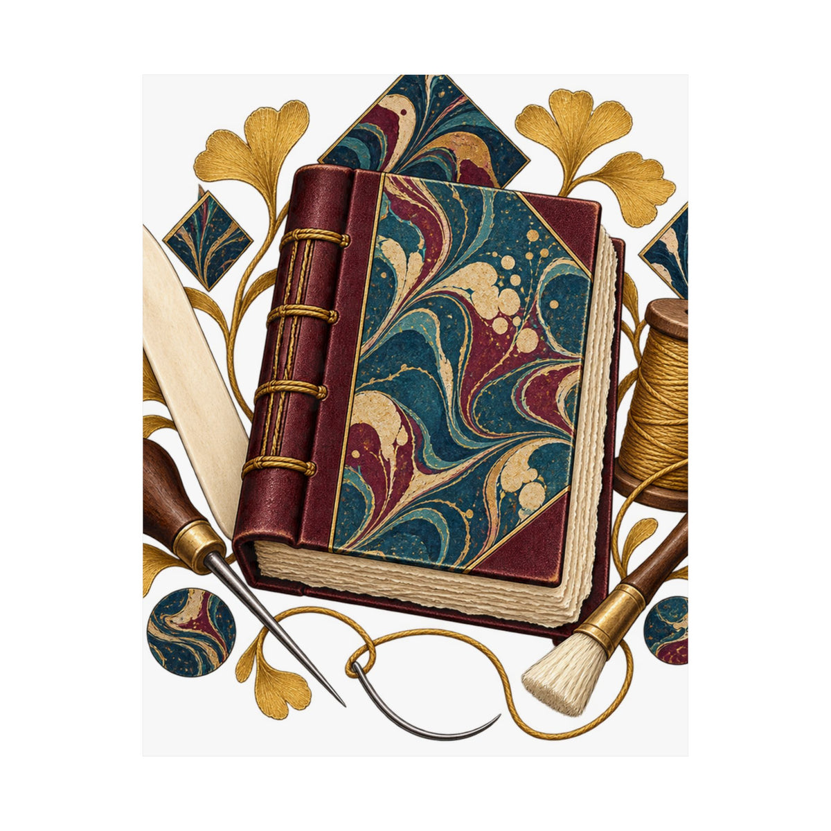 Traditional Marbled Bookbinding Workshop Poster