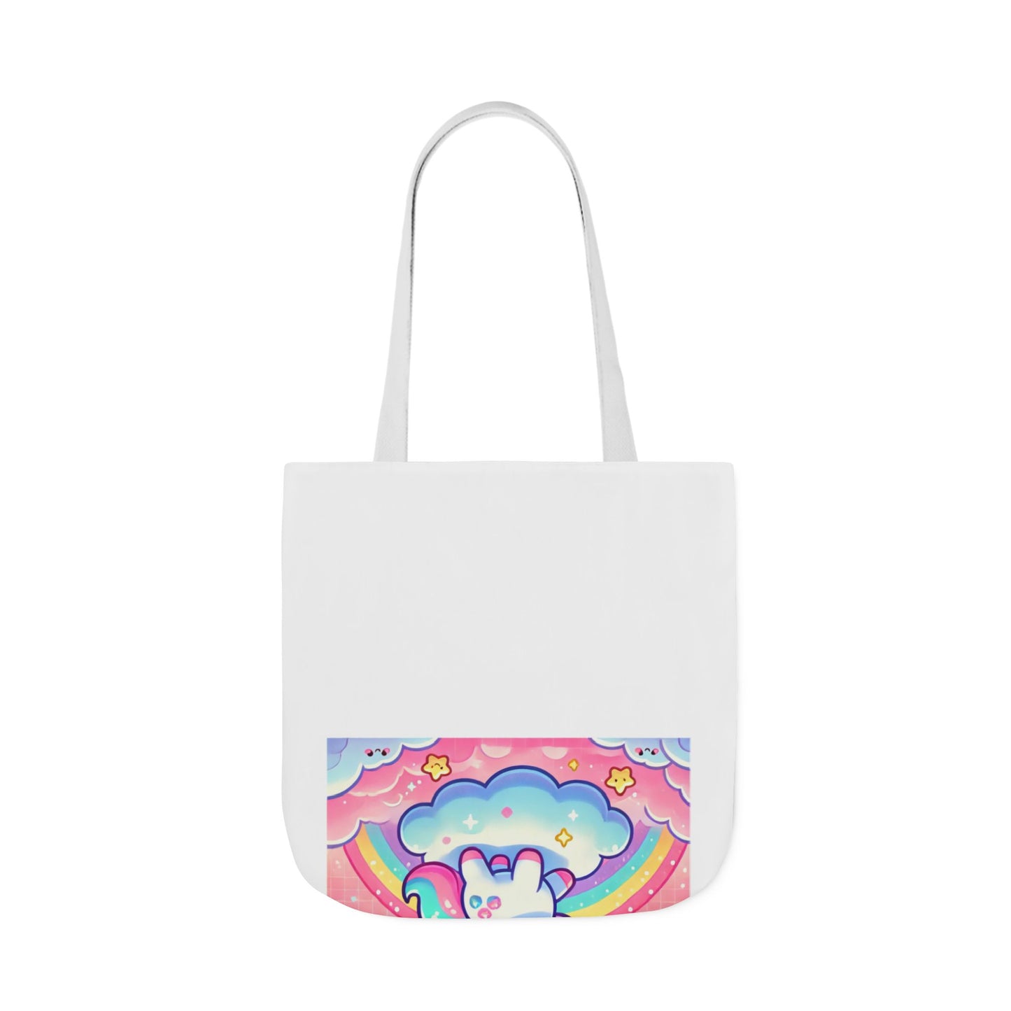 Pastel Rainbow Unicorn Cloud Kawaii Canvas Tote Bag