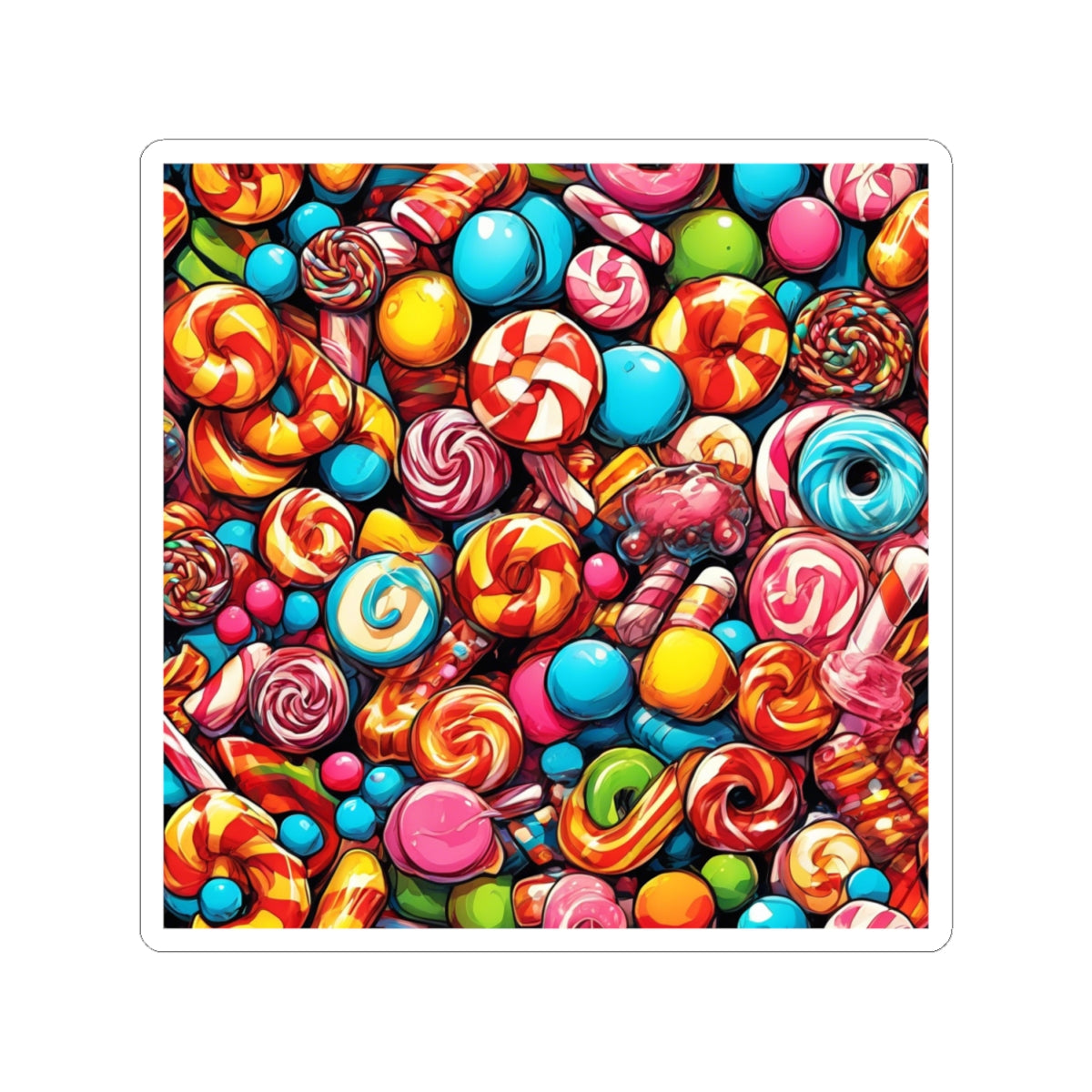 Colorful Candy and Lollipop Pattern Sticker