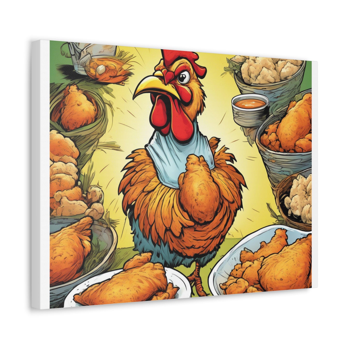 Funny Chicken Fried Food Comfort Food Art Canvas