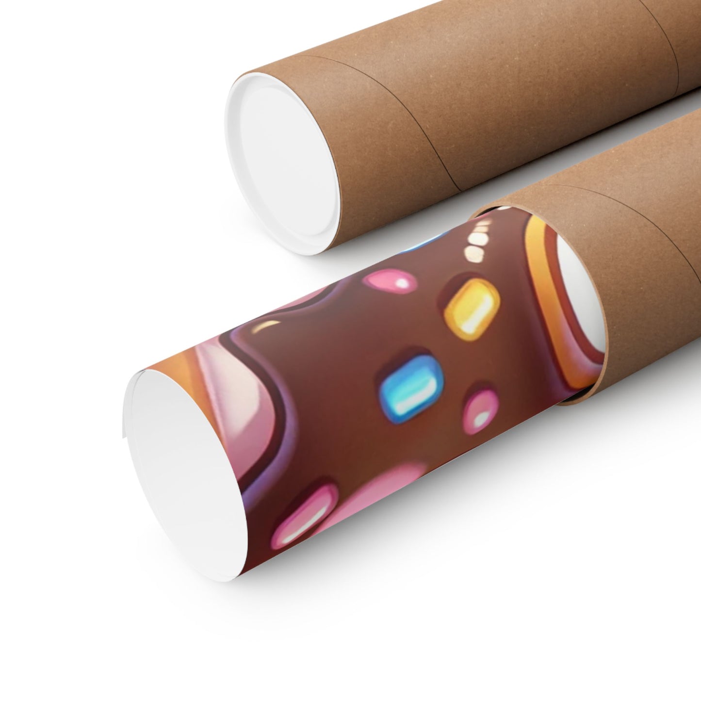 Kawaii Chocolate Donut Cute Dessert Art Poster