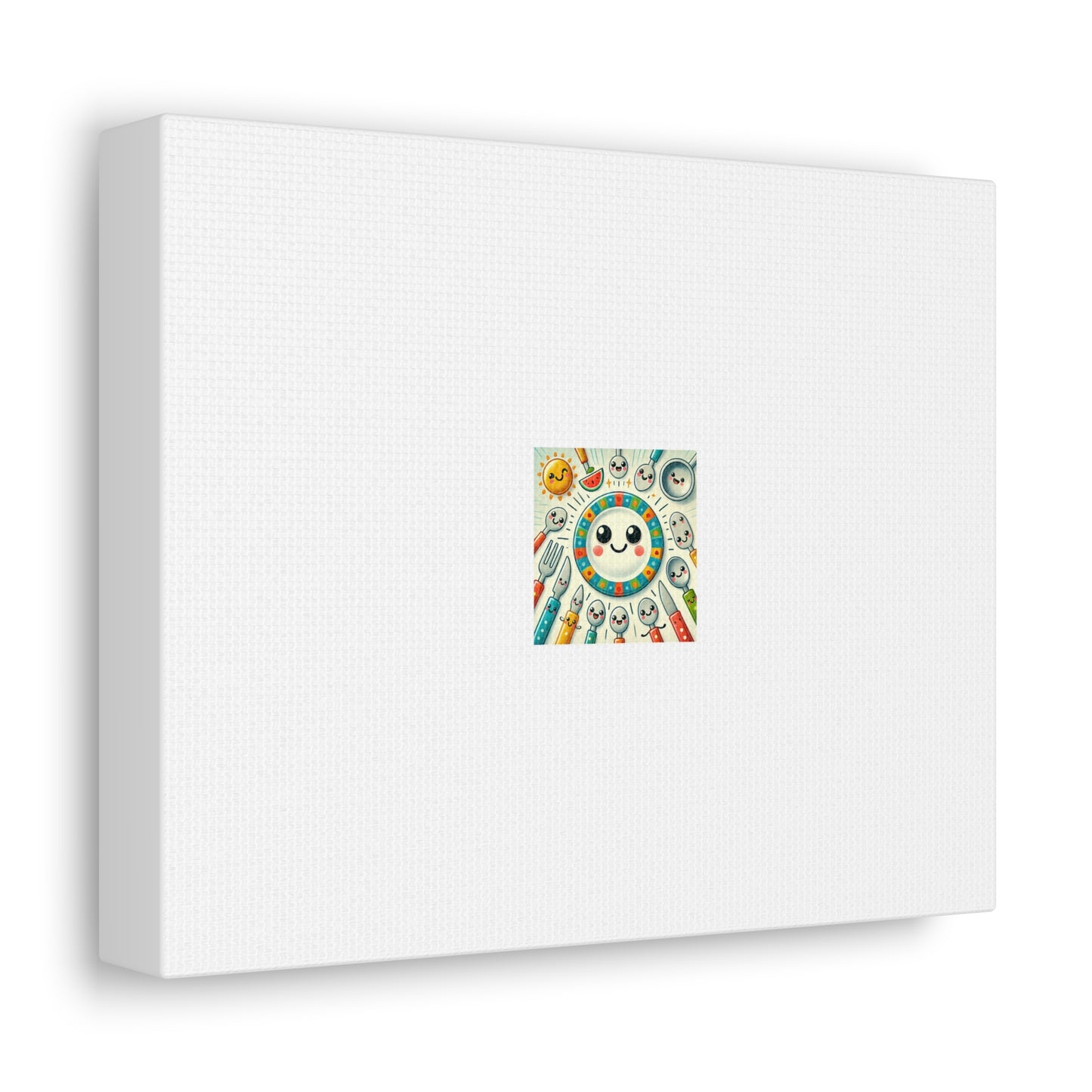 Happy Little Kitchen Club Kawaii Food Canvas Kitchen Wall Art Decor Gift