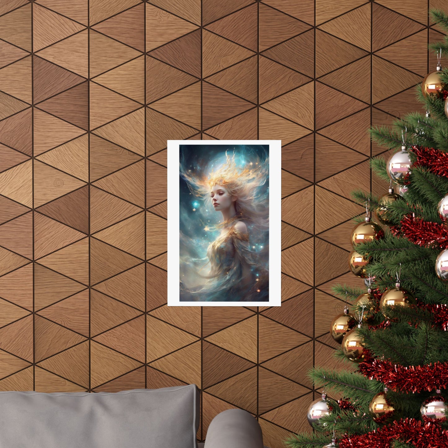 Solar Celestial Spirit Fantasy Portrait Poster