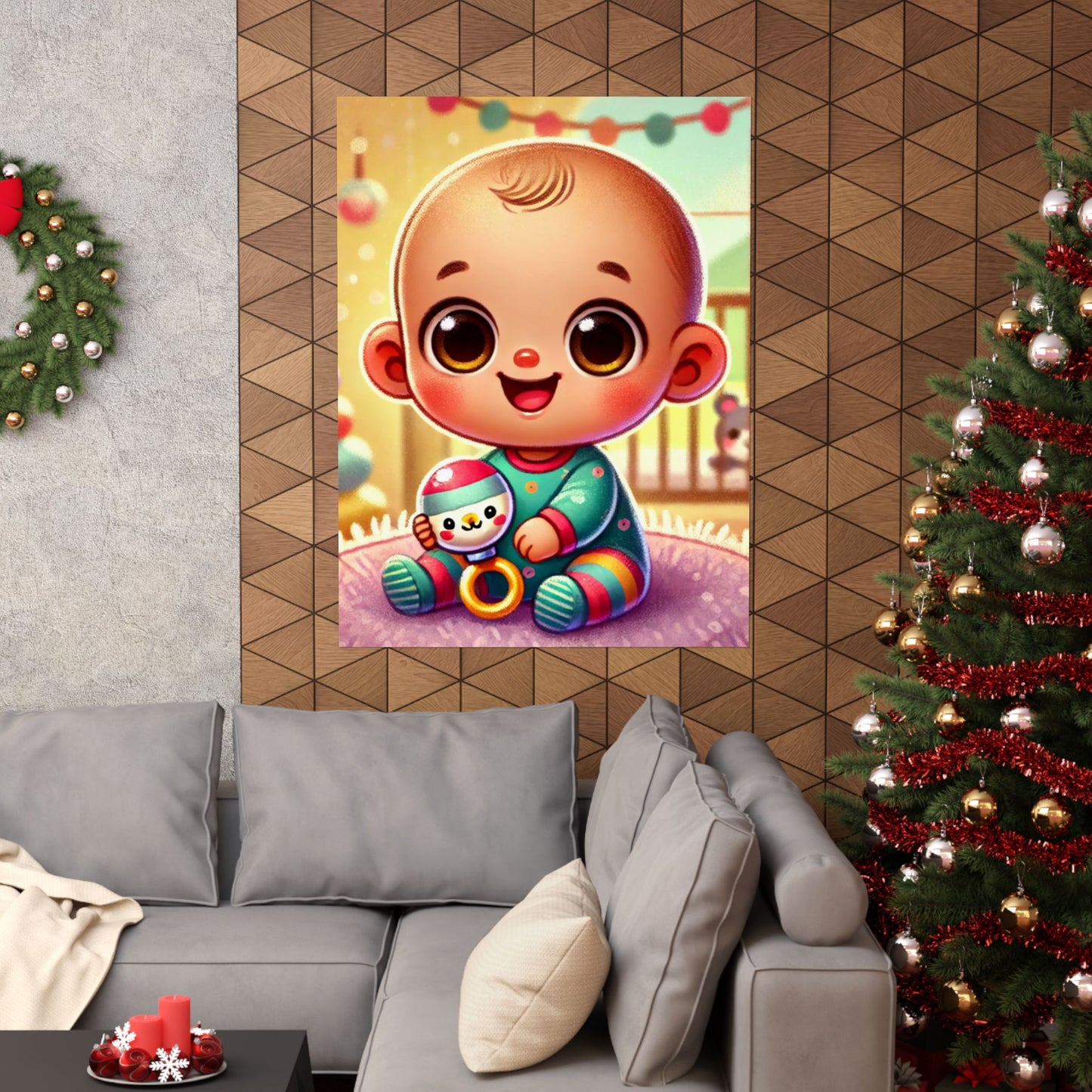 Cheerful Baby Nursery Playroom Art Poster