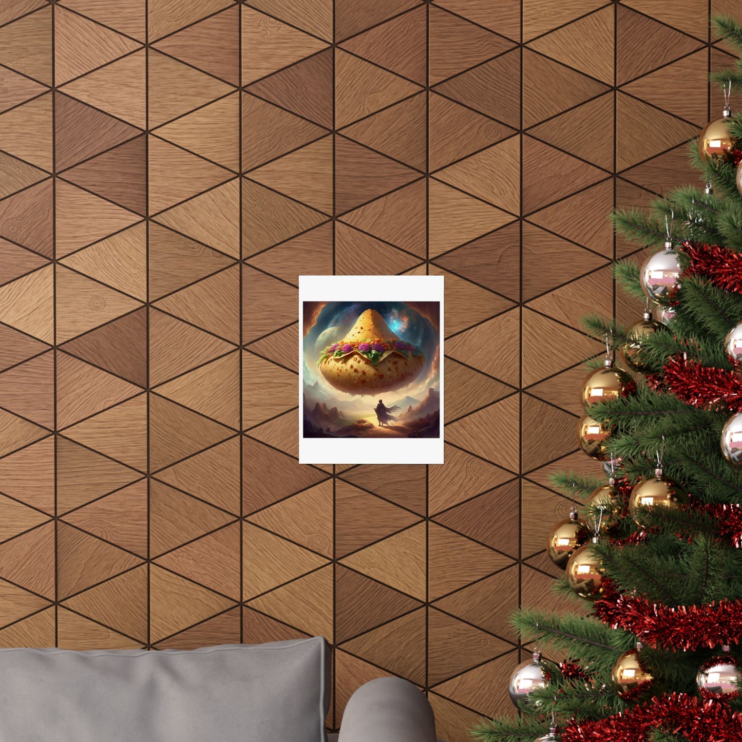 Cosmic Taco Planetoid Surreal Food Fantasy Art Poster
