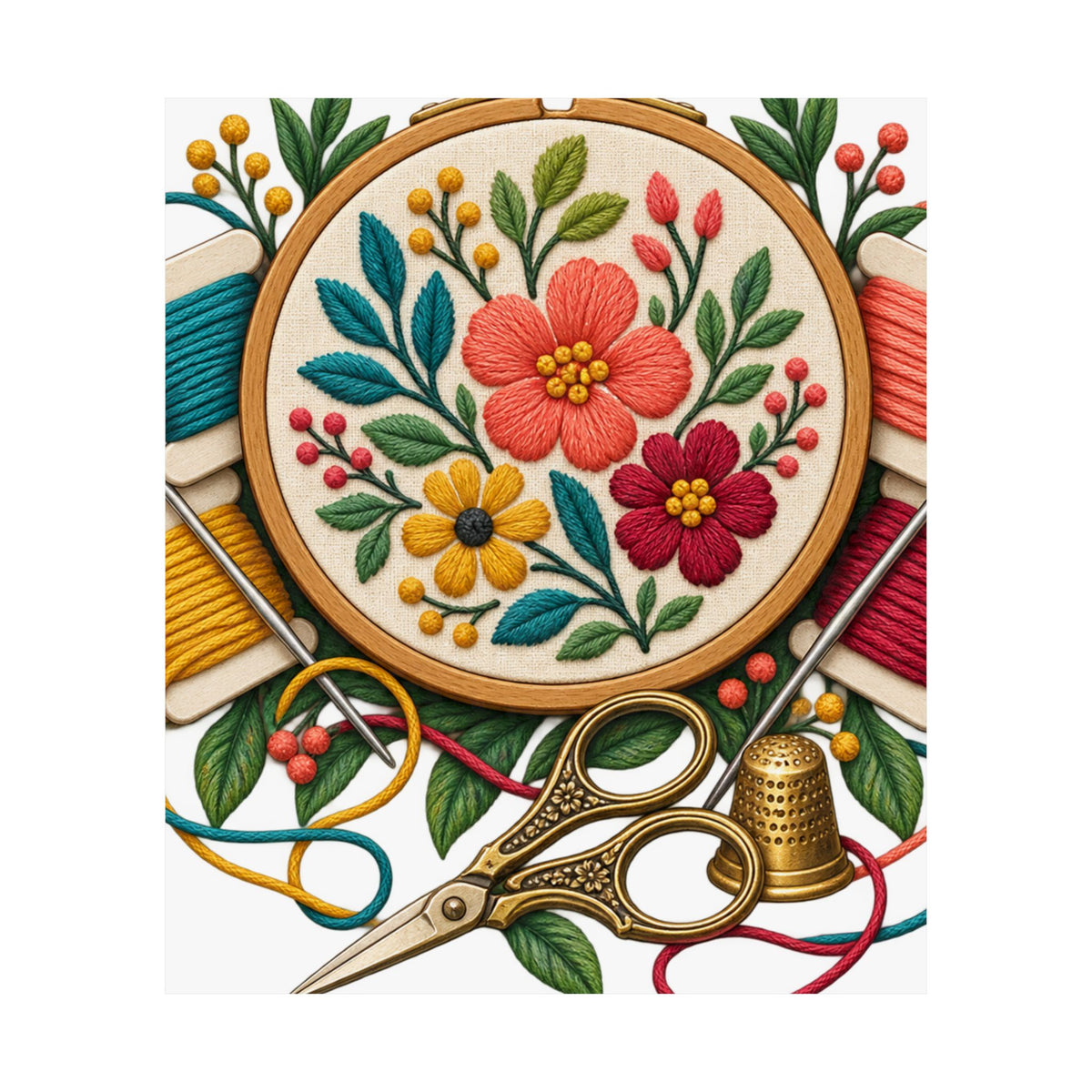 Botanical Embroidery Workshop Poster