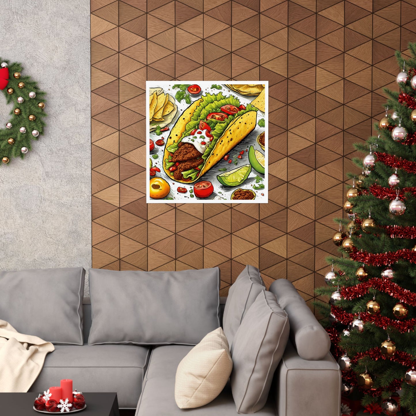 Bold Taco Illustration Foodie Gift Art Poster