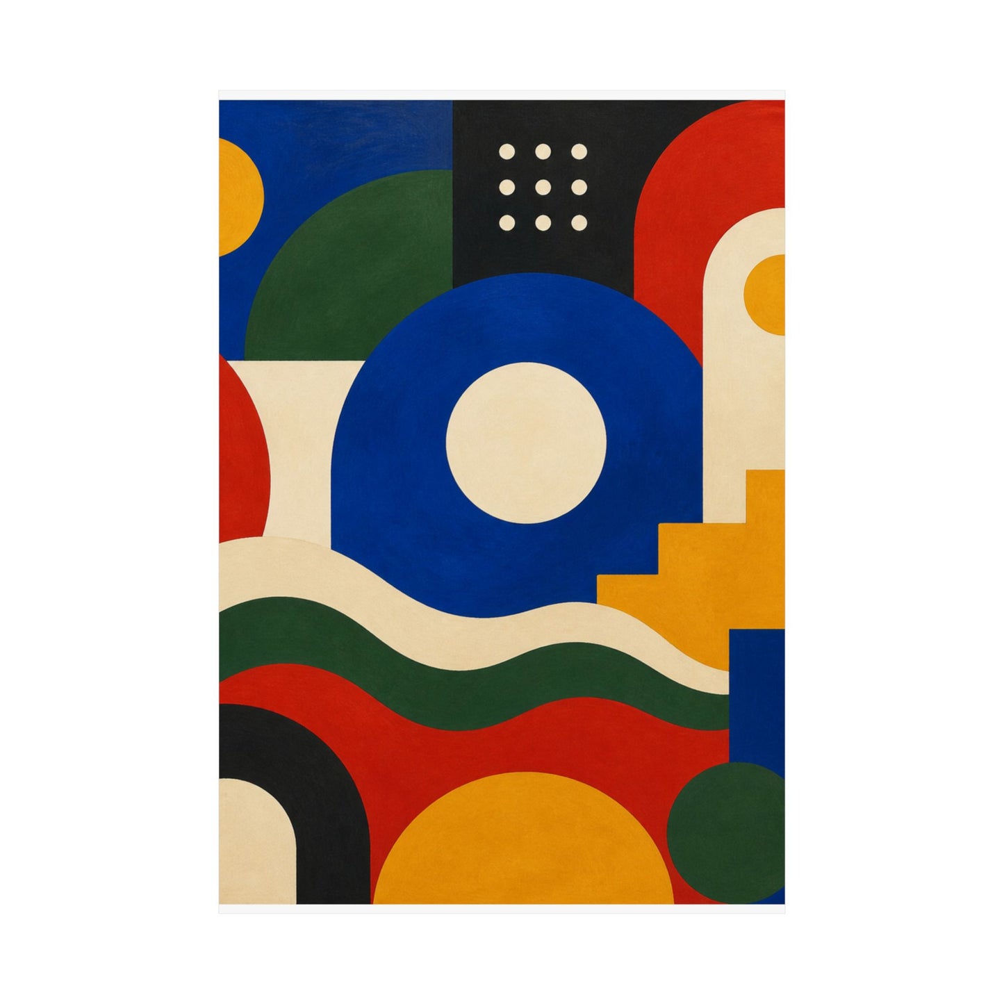 Bold Geometric Balance Abstract Art Poster