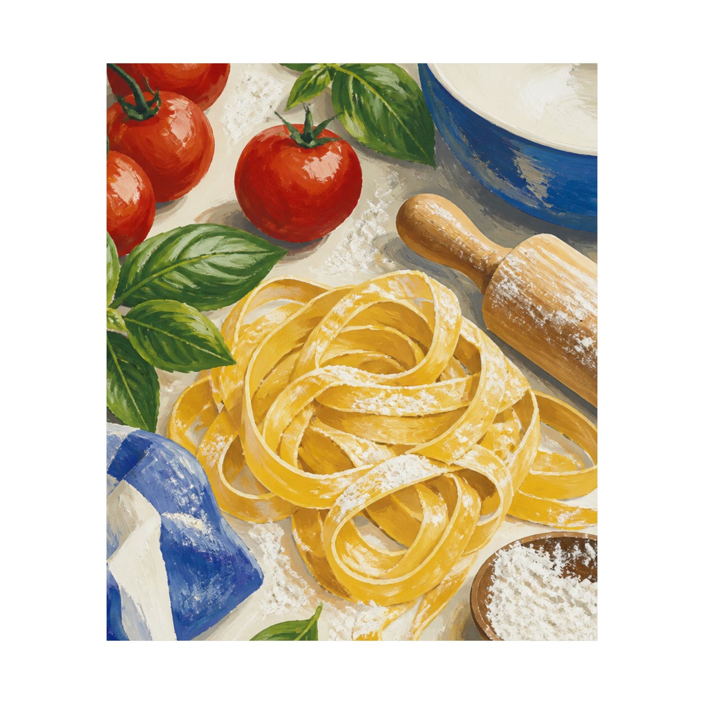 Fresh Pasta Making Kitchen Art Poster