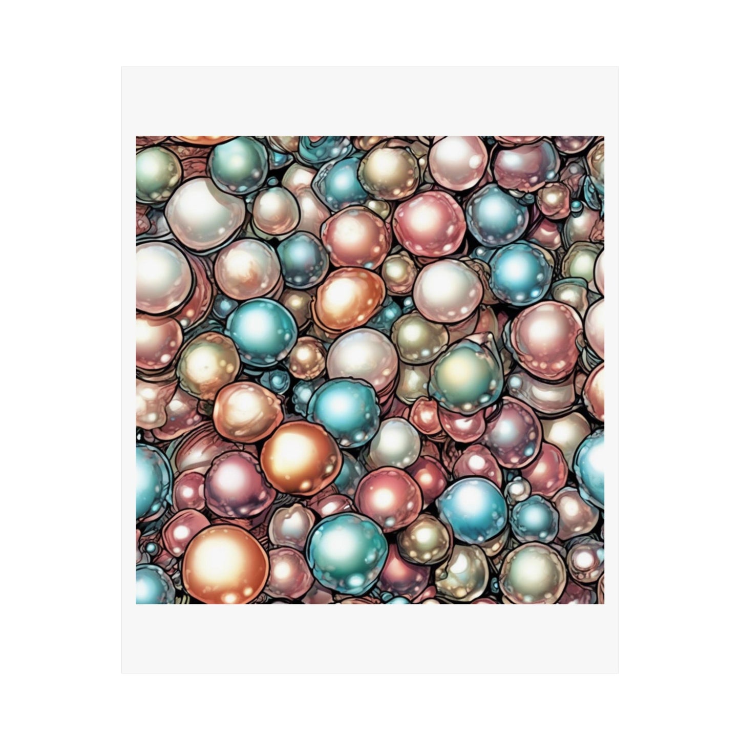 Rainbow Pearl Marble Abstract Gift Art Poster