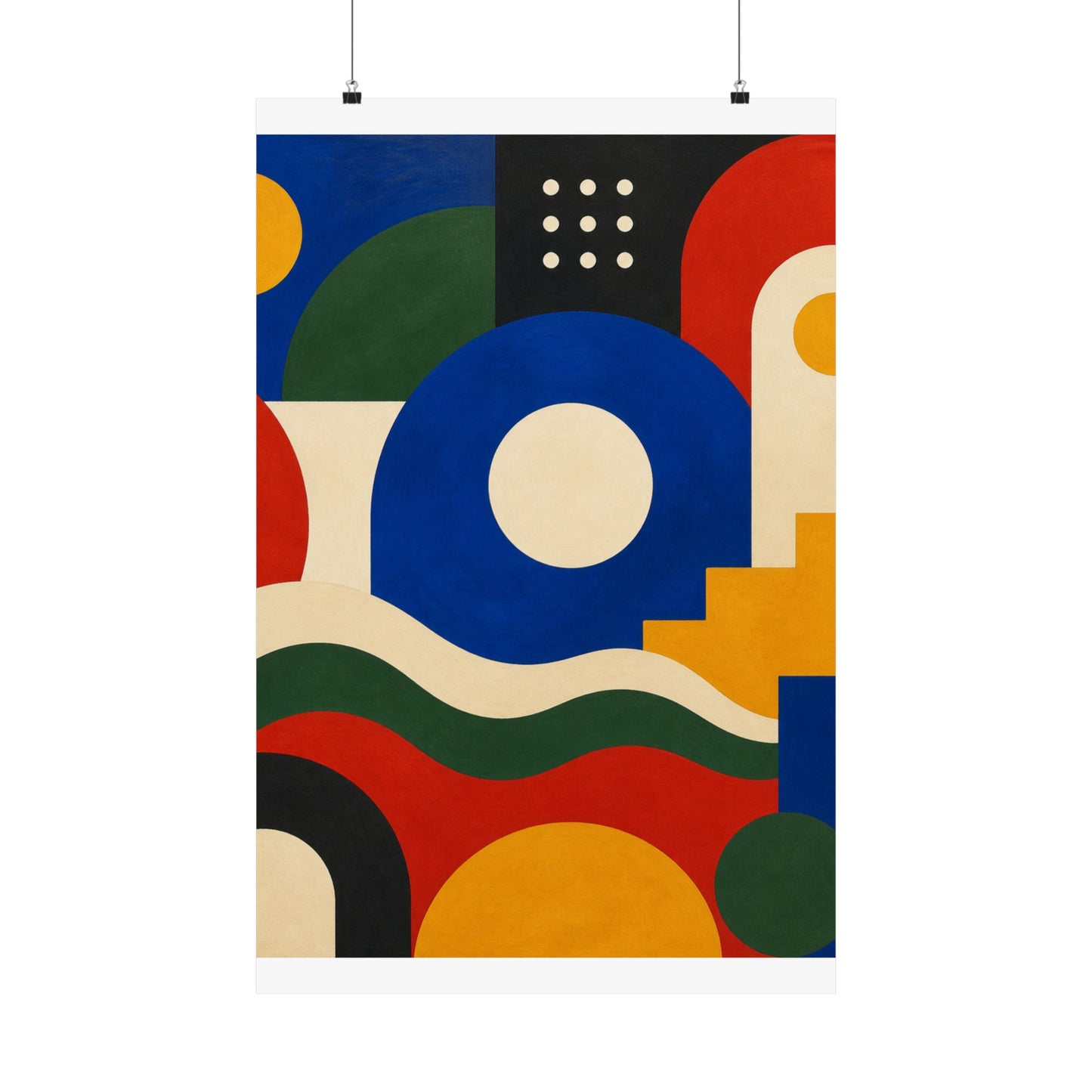 Bold Geometric Balance Abstract Art Poster