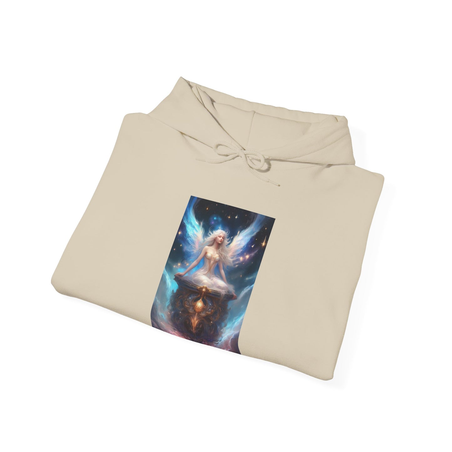 Celestial Winged Meditation Fantasy Portrait Hoodie