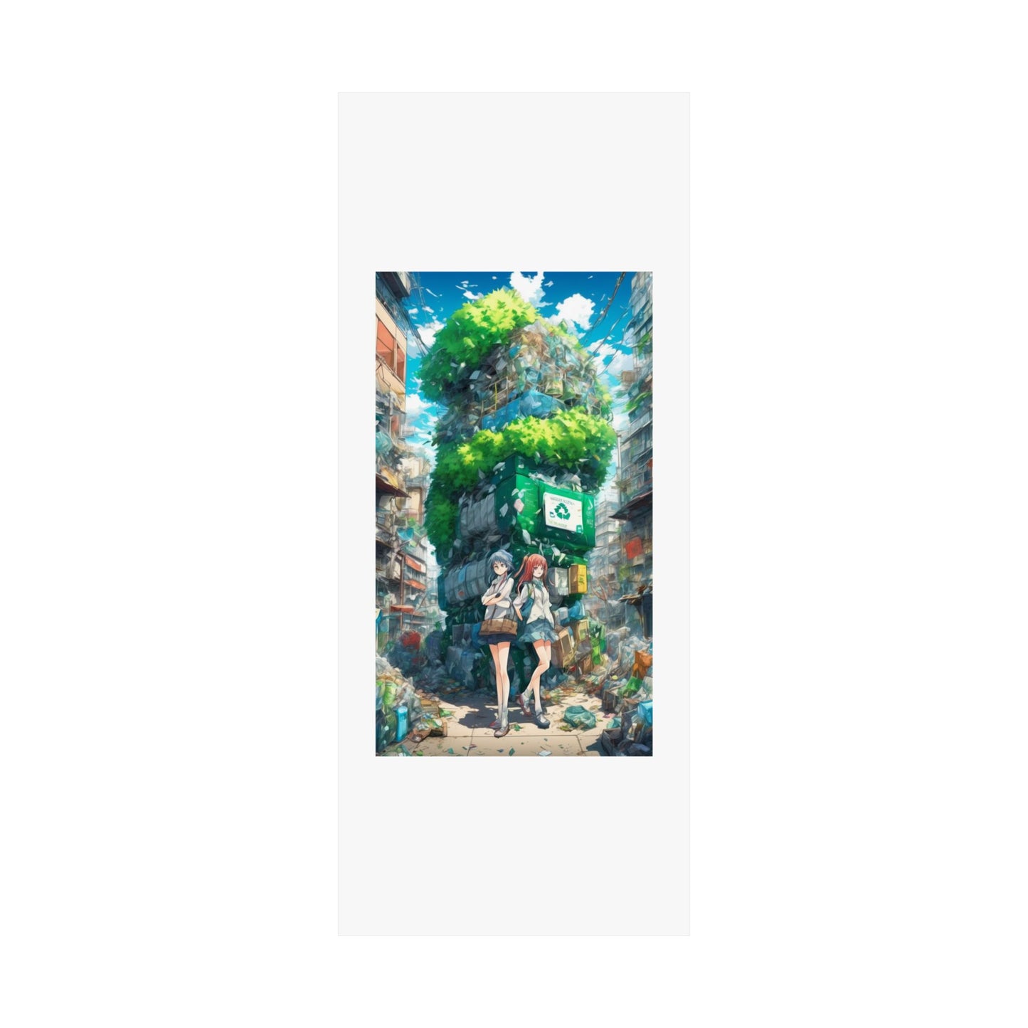 Urban Recycling Anime Friends Green City Wall Poster