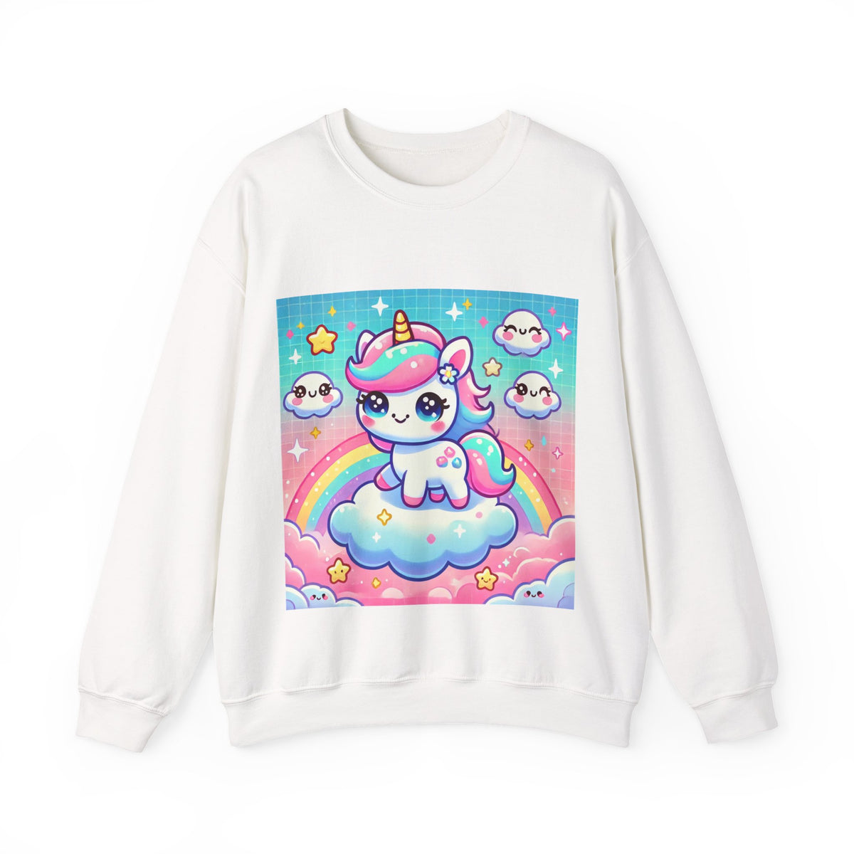 Pastel Rainbow Unicorn Cloud Kawaii Sweatshirt