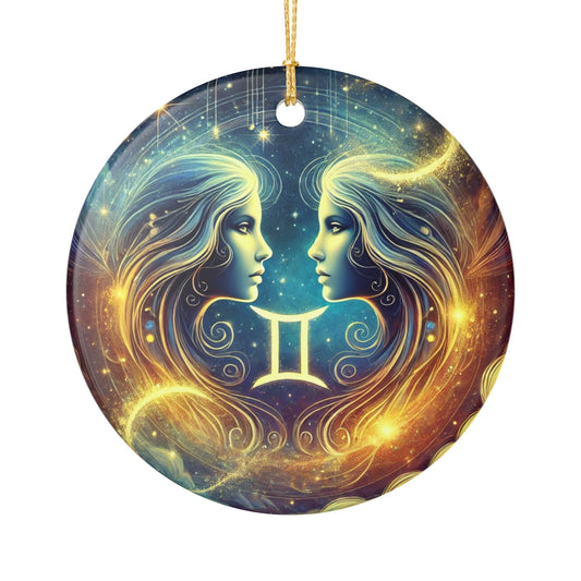 Gemini Zodiac Sign Christmas Ornament - Festive Astrology Decor with Gemini Symbol & Constellation - Perfect Holiday Gift!