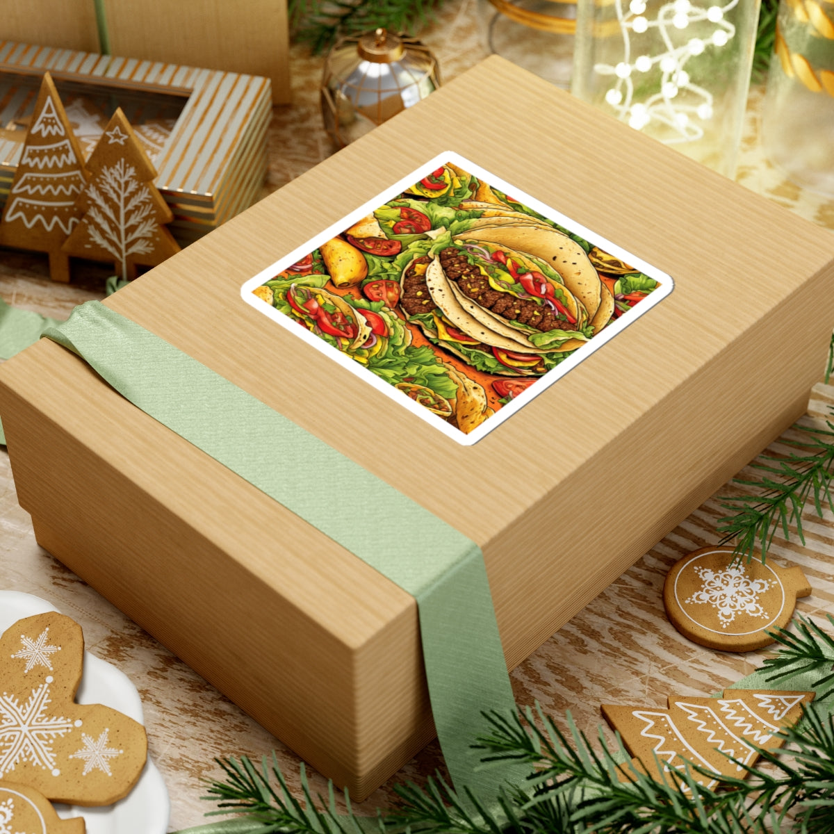 Stacked Taco Fiesta Foodie Gift Art Sticker