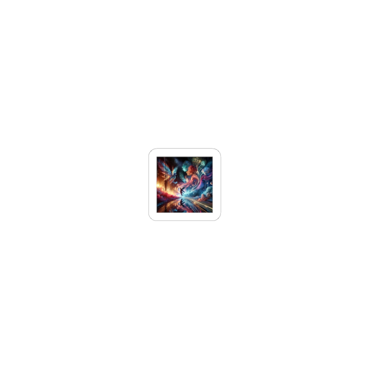 Cosmic Aurora Dancer Dreamscape Celestial Art Sticker
