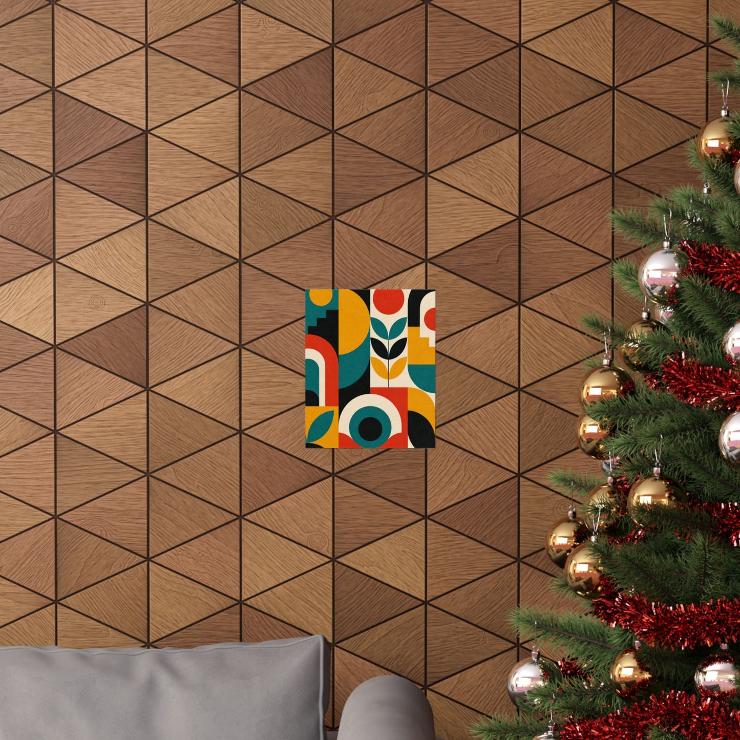 Mid Century Arches Botanical Geometric Abstract Poster