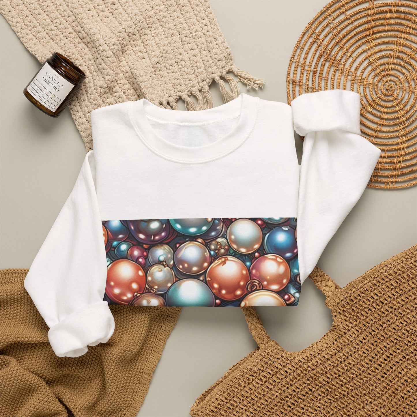 Glossy Orb Marble Abstract Gift Art Sweatshirt