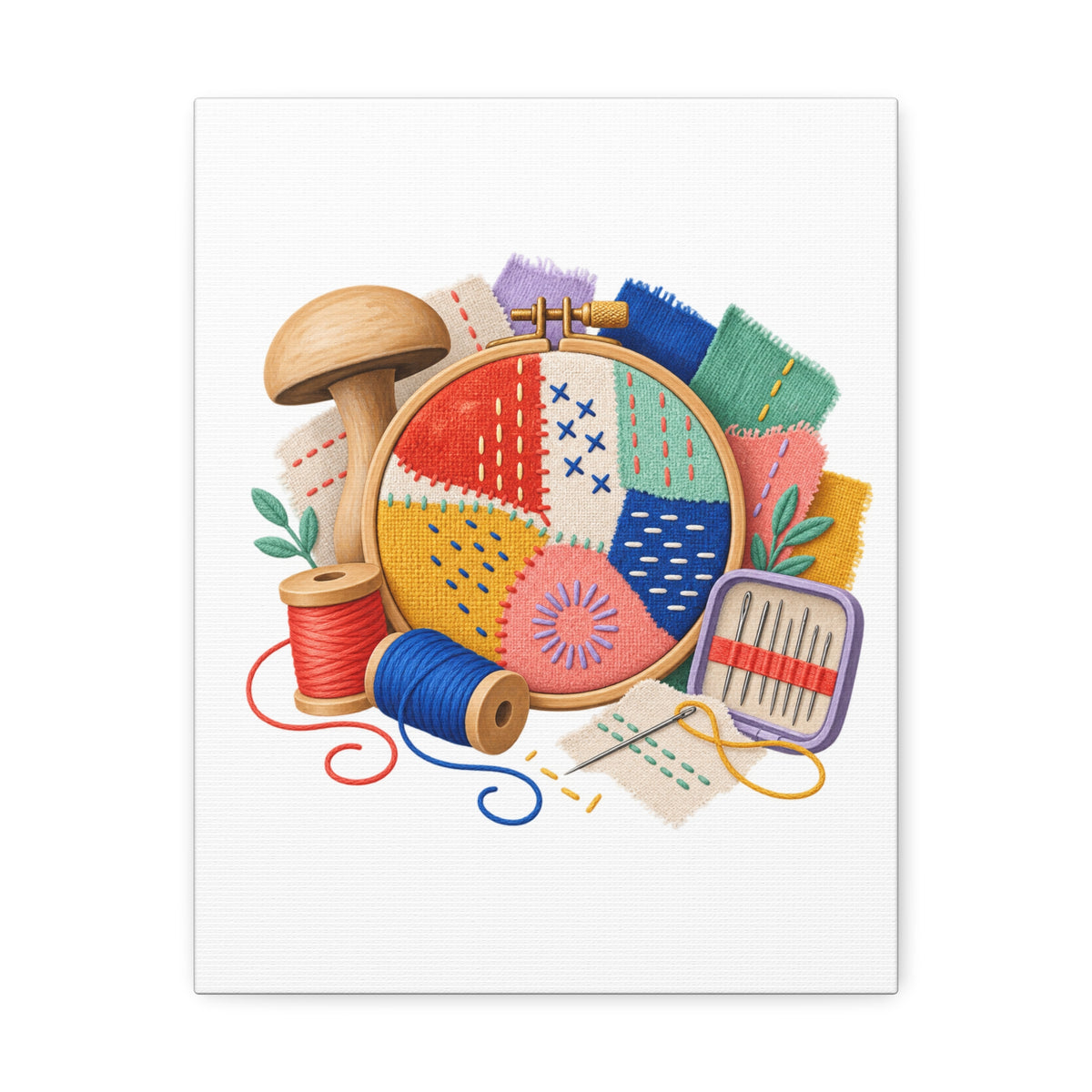 Colorful Visible Mending Workshop Canvas