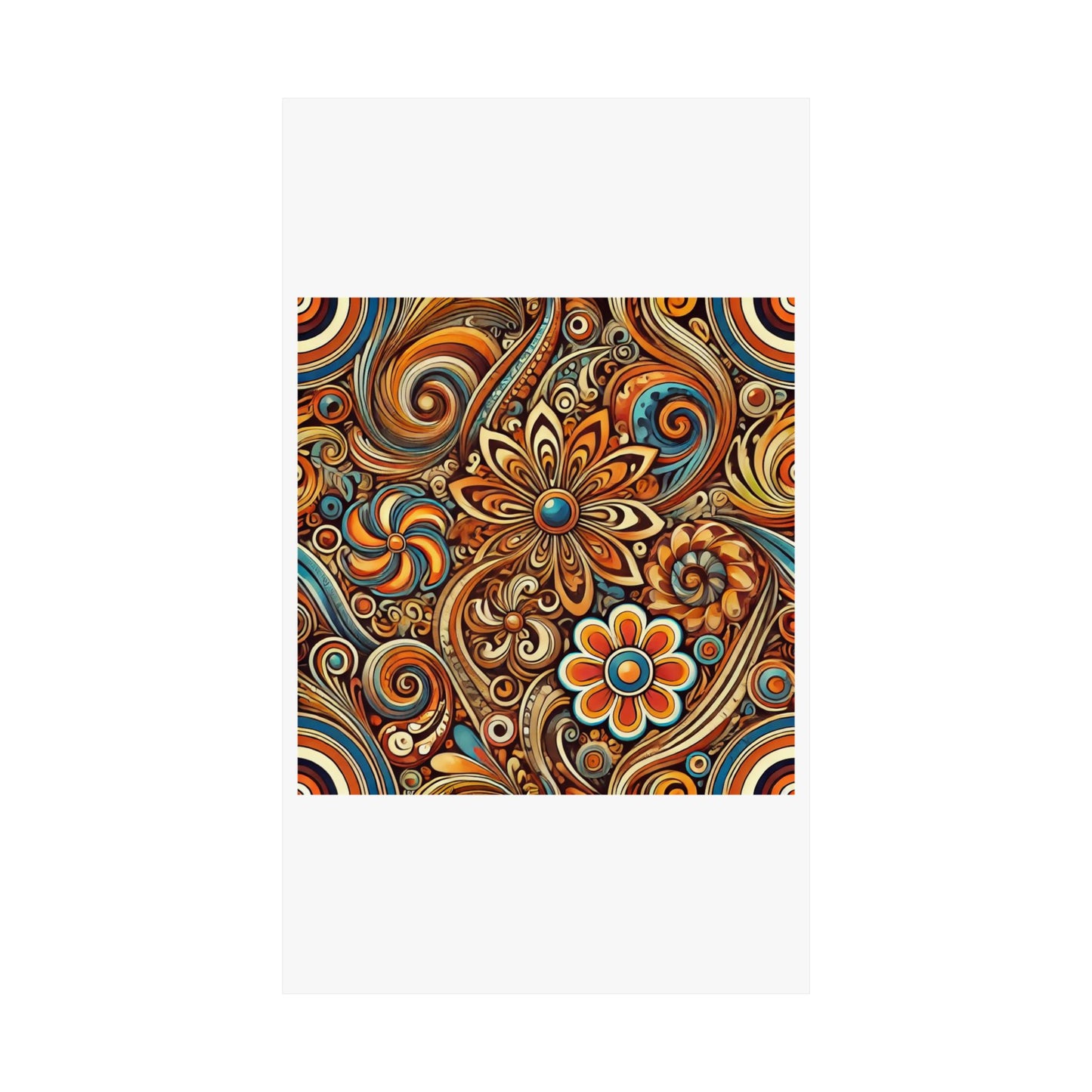 Ornate Abstract Floral Paisley Pattern Poster