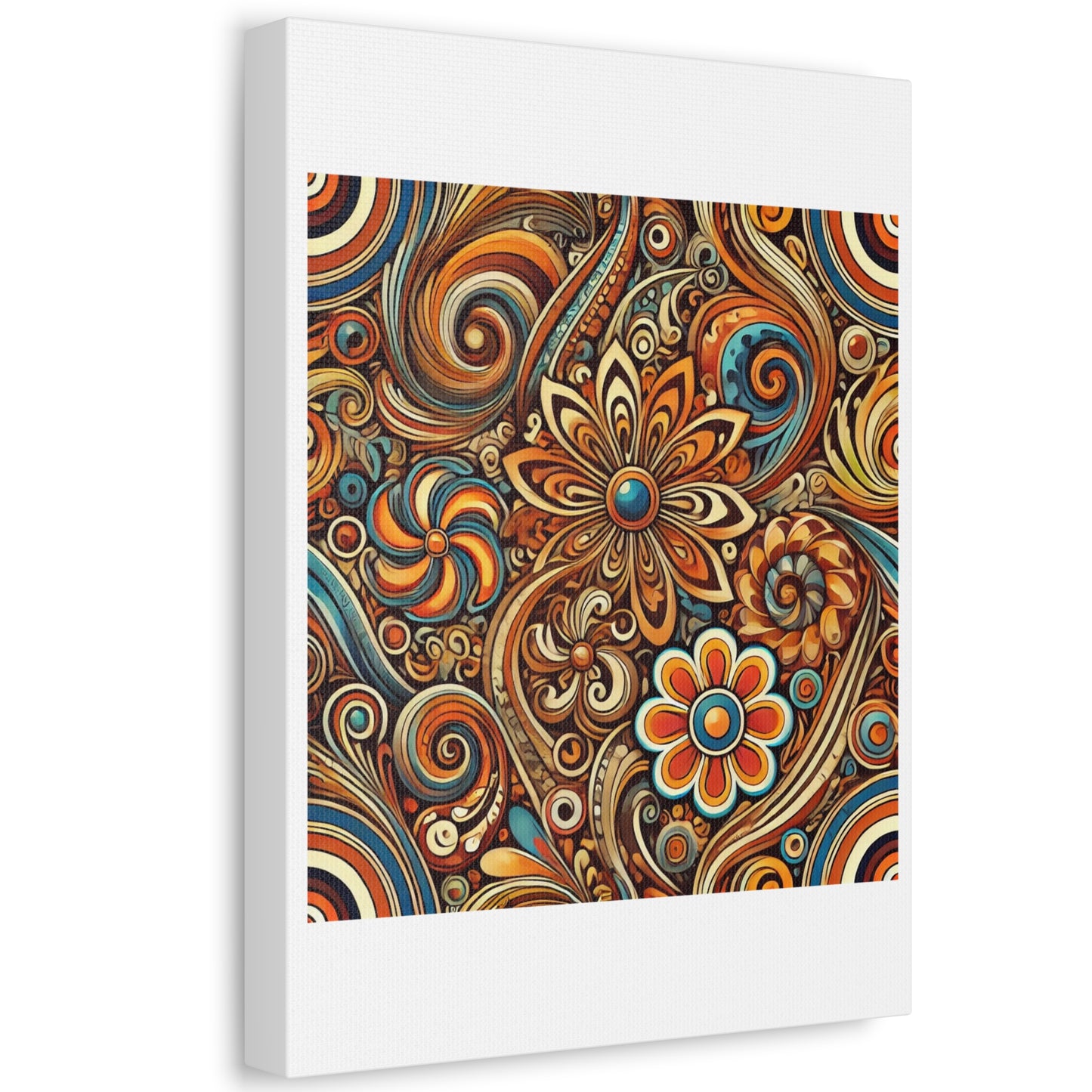 Ornate Abstract Floral Paisley Pattern Canvas