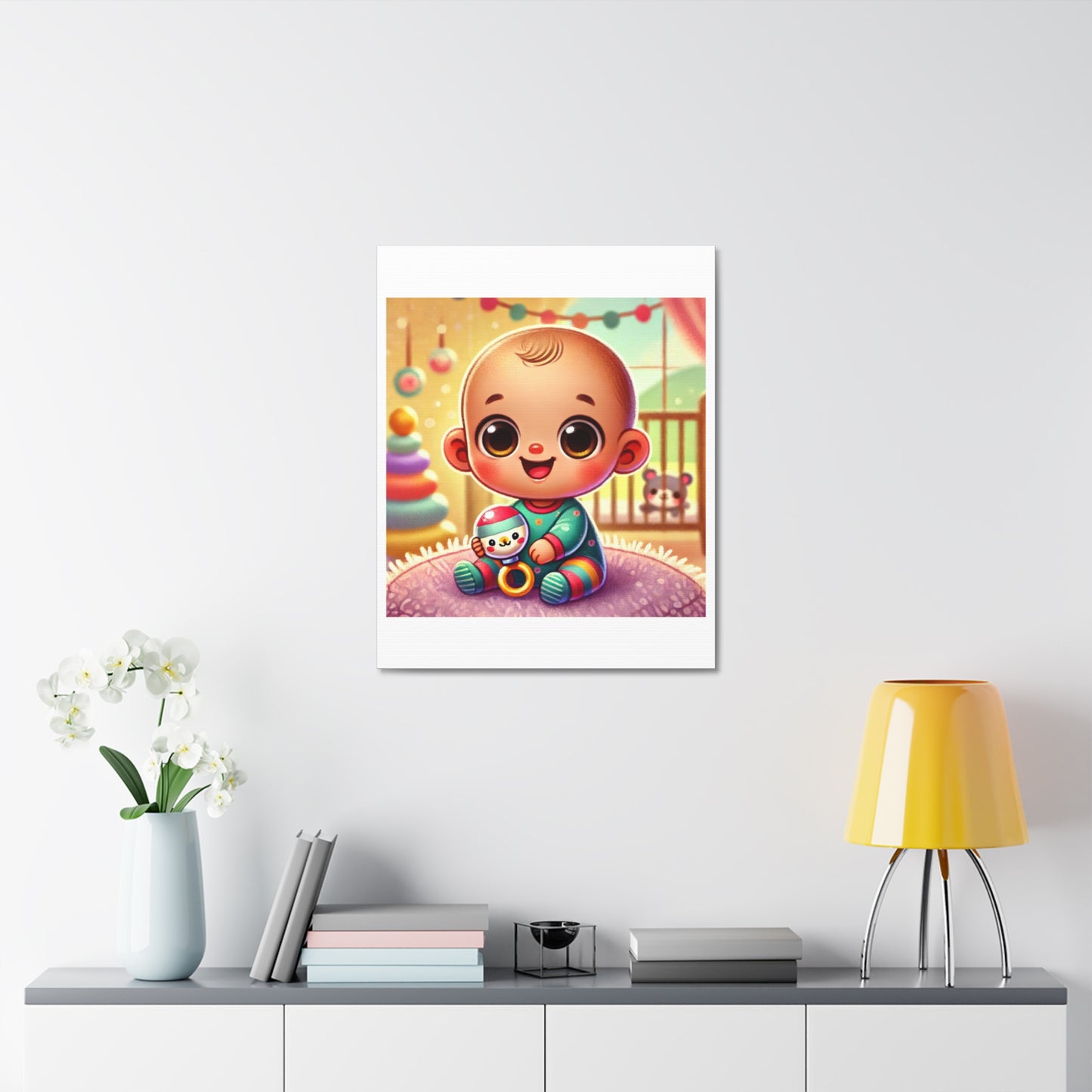 Cheerful Baby Nursery Playroom Canvas Art