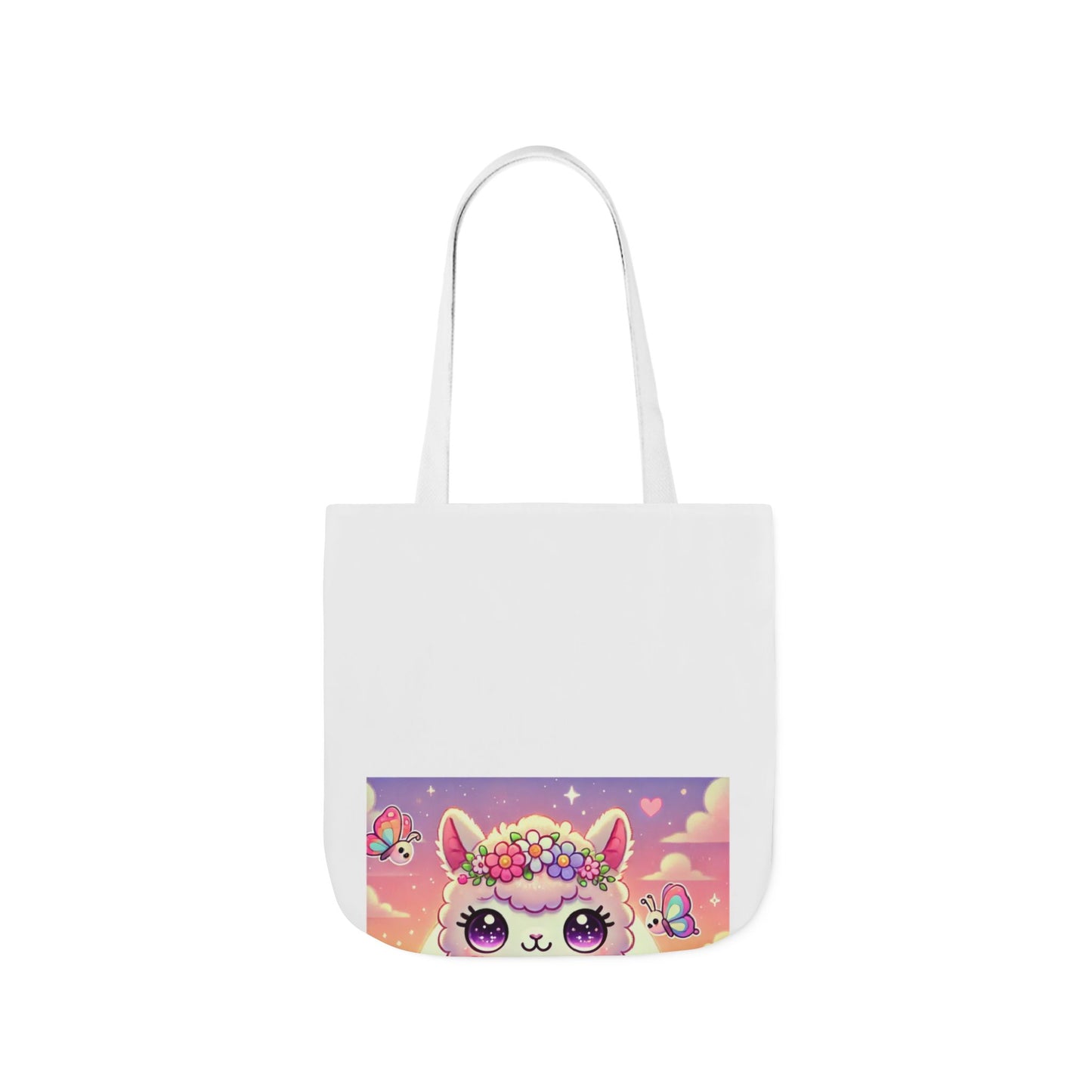 Pastel Floral Alpaca Garden Kawaii Canvas Tote Bag