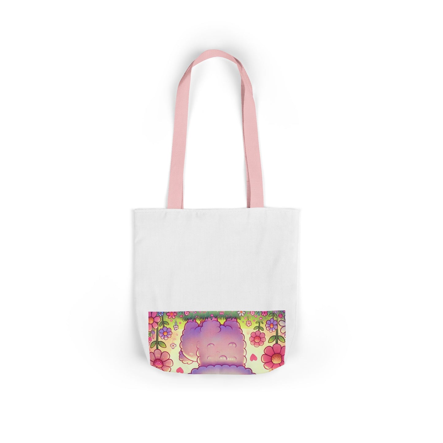 Pastel Floral Alpaca Garden Kawaii Canvas Tote Bag