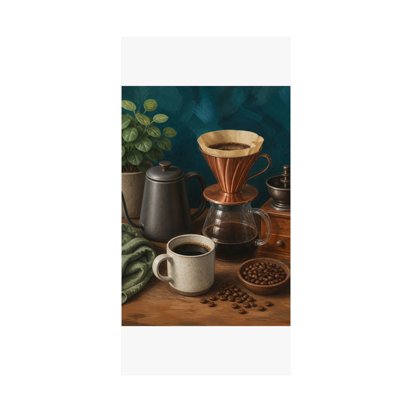 Warm Home Coffee Brewing Art Poster