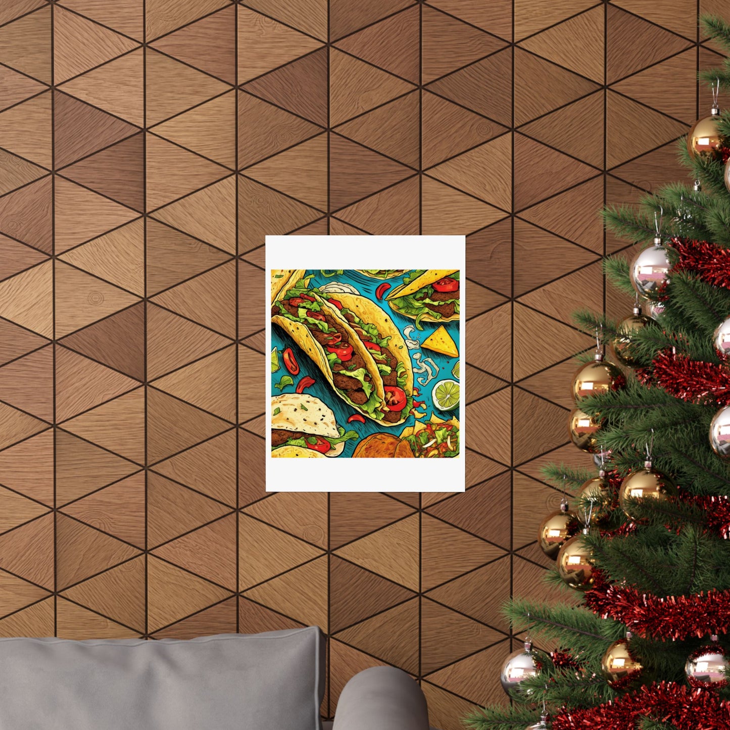 Taco Party Pattern Foodie Gift Art Poster