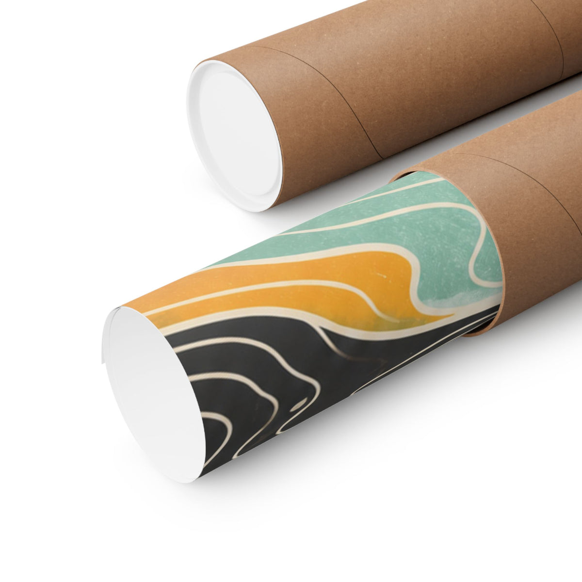 Topographic Sunrise Mid Century Mountain Art Poster