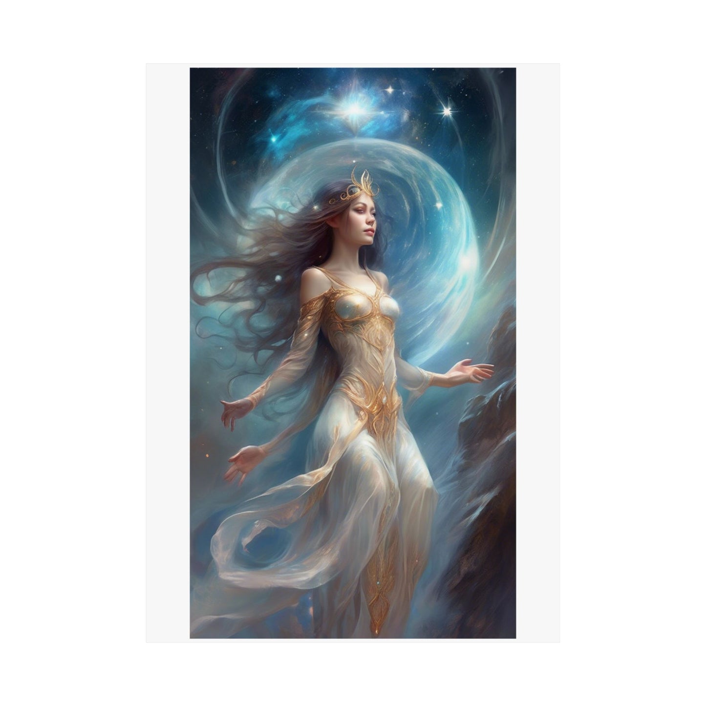 Lunar Celestial Queen Fantasy Portrait Poster