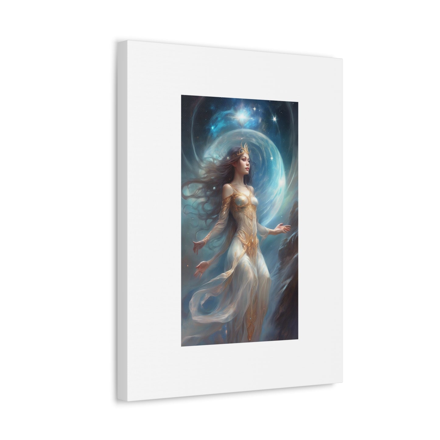 Lunar Celestial Queen Fantasy Portrait Canvas