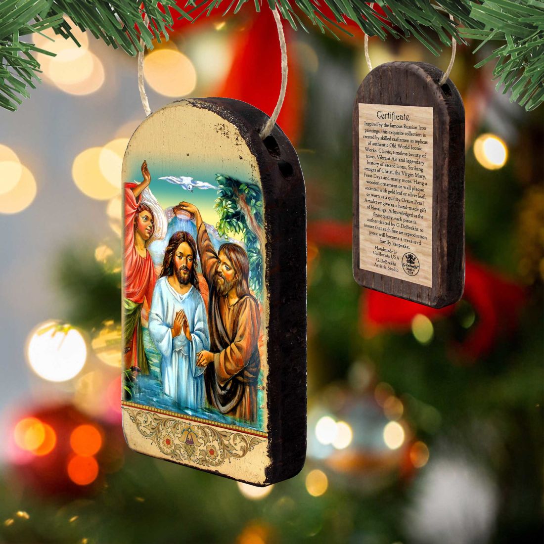 Christening Religious Christian Sacred Icon Ornament - Inspirational Icon Decor - 87043