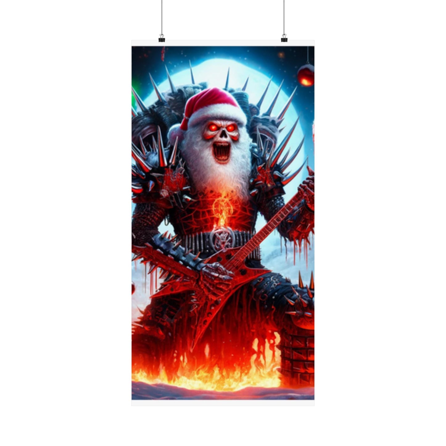 Heavy Metal Santa Holiday Concert Music Room Poster
