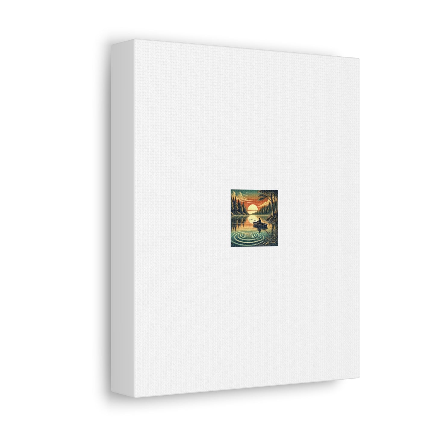 Sunset Lake Fishing Retreat Canvas Lake House Fishing Wall Art Gift