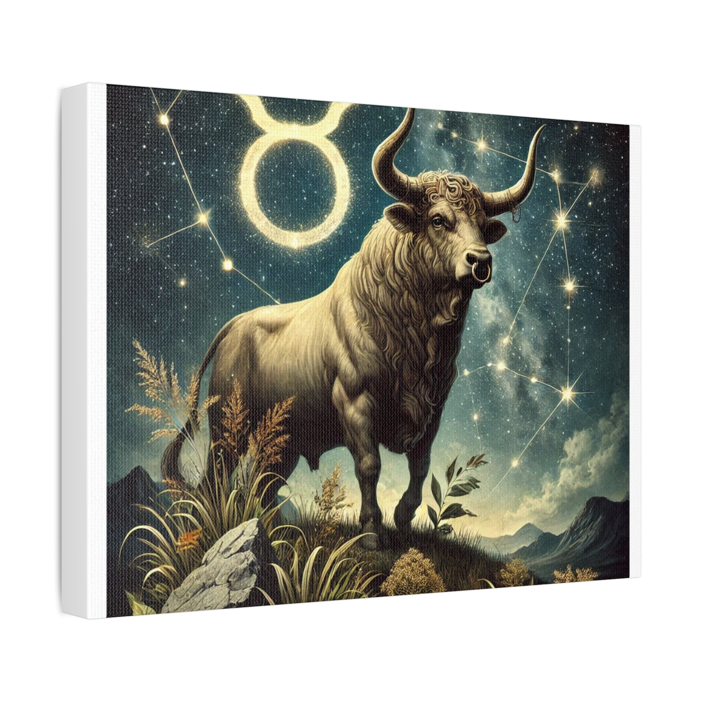 Taurus Bull Constellation Celestial Canvas Wall Art