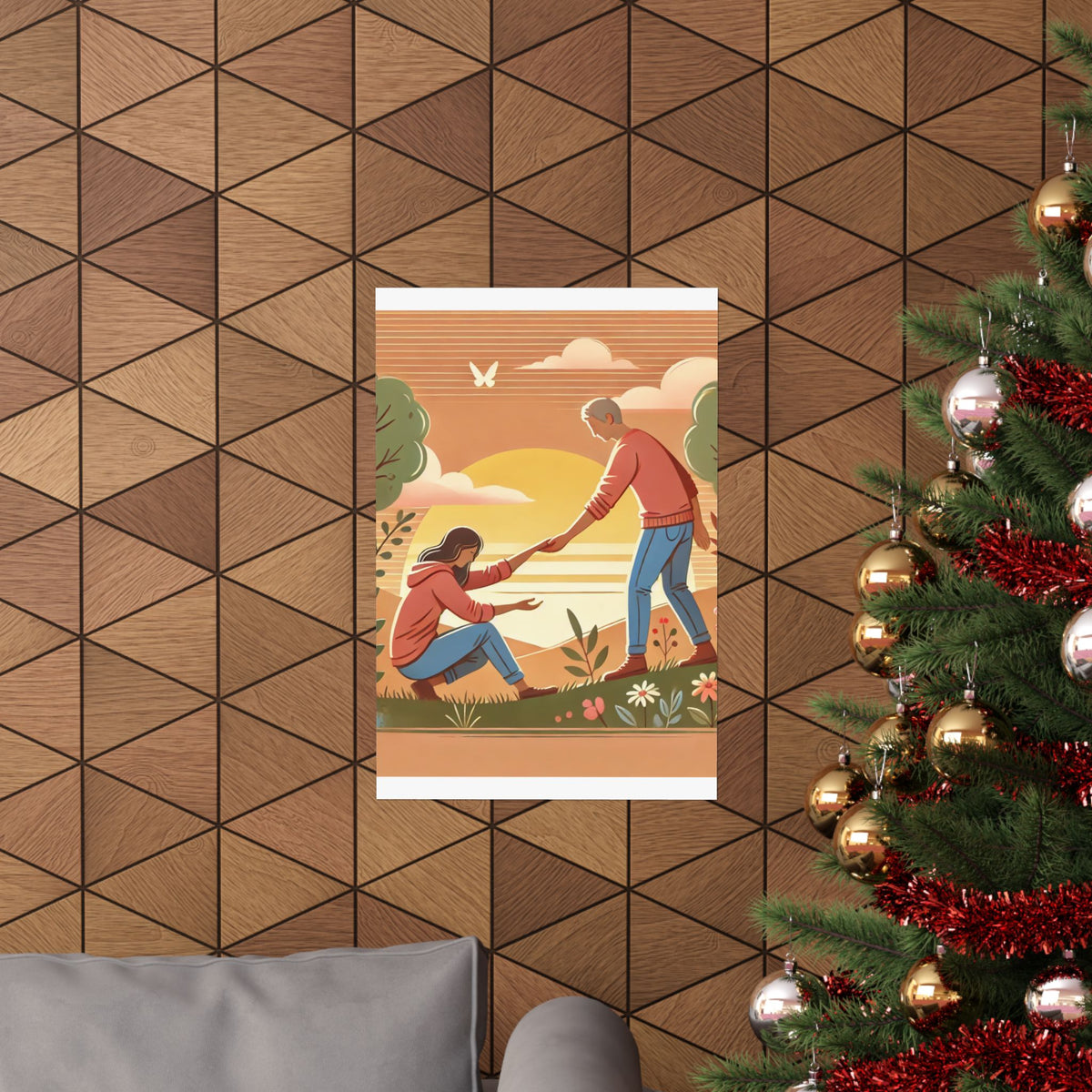 Helping Hands Sunset Garden Wall Art Poster