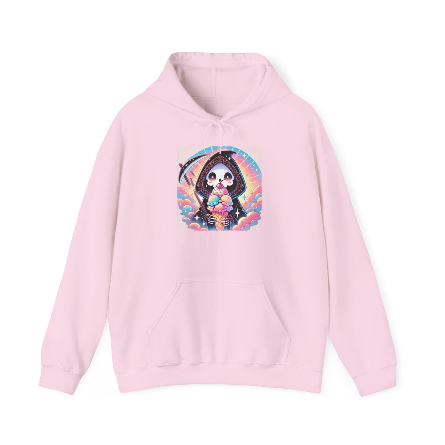 Grim Reaper Kawaii Anime Hoodie - Cute Ice Cream Design - Unisex Comfortable Hooded Sweatshirt - Fun & Stylish Gift Idea!