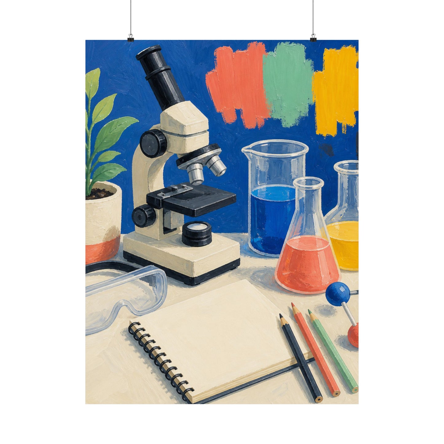 Colorful Science Lab Learning Art Poster