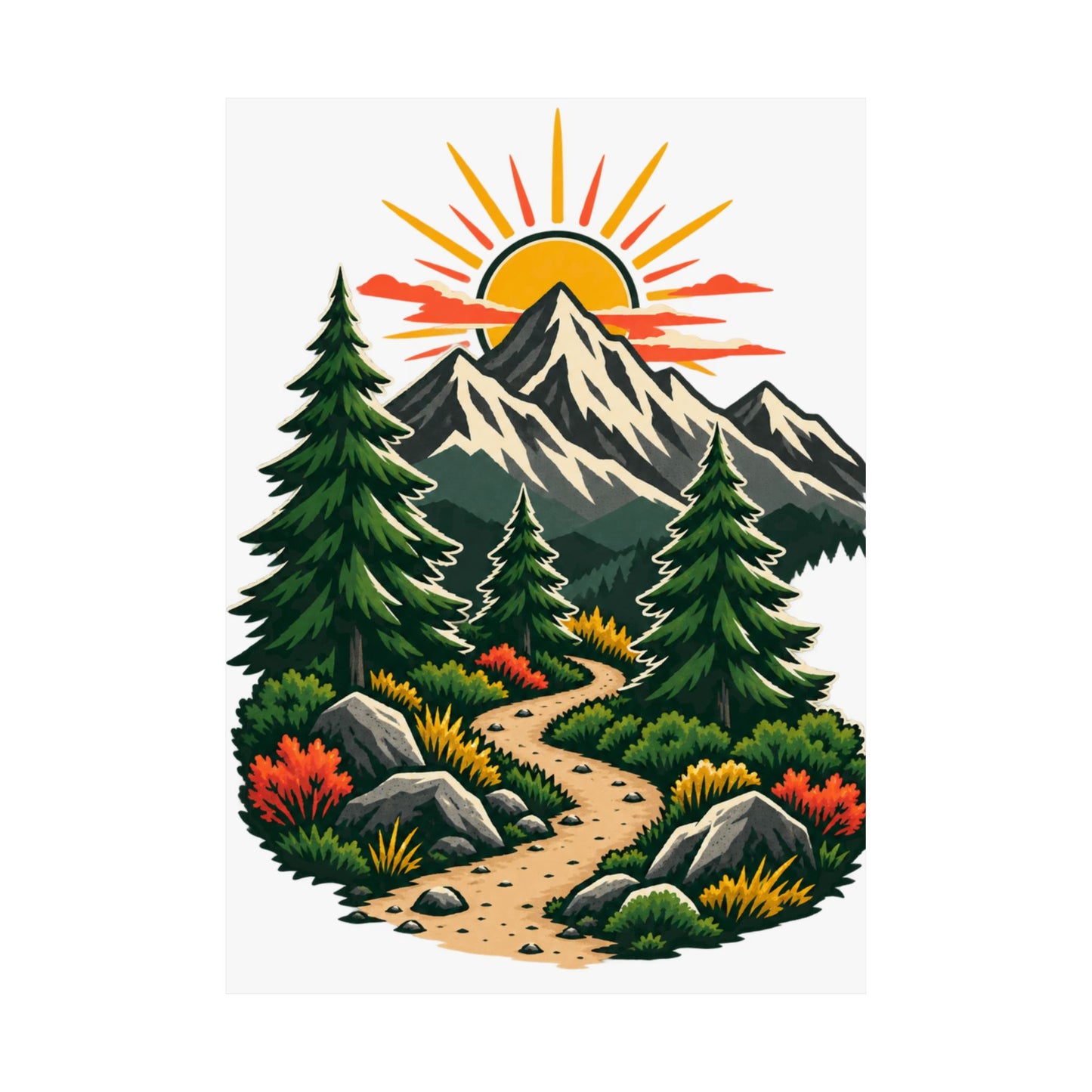Sunrise Mountain Trail Outdoor Adventure Poster