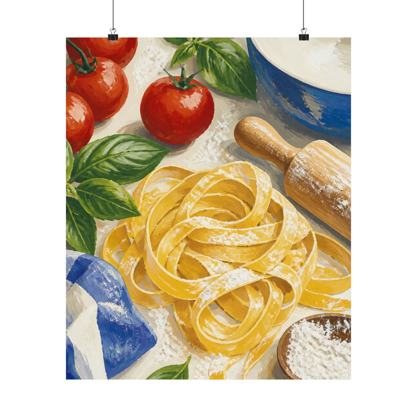 Fresh Pasta Making Kitchen Art Poster