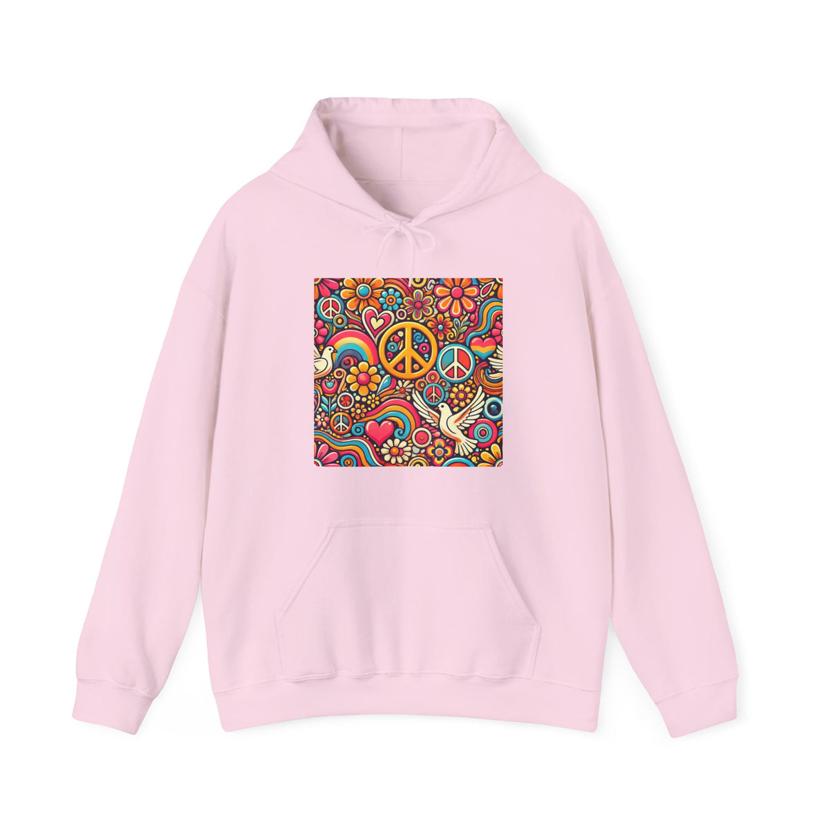 Colorful Peace Floral Pattern Hoodie