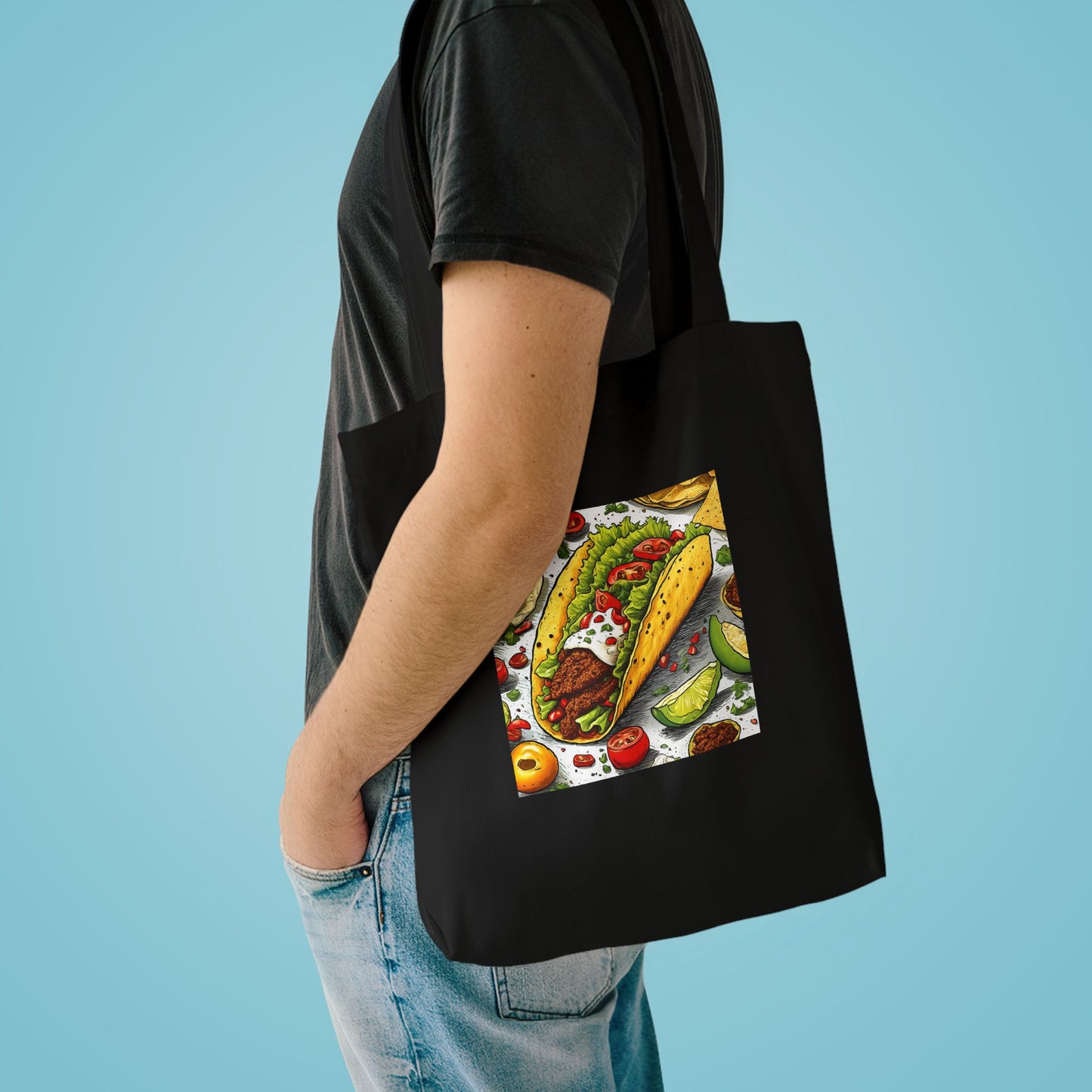 Bold Taco Illustration Foodie Gift Art Tote Bag