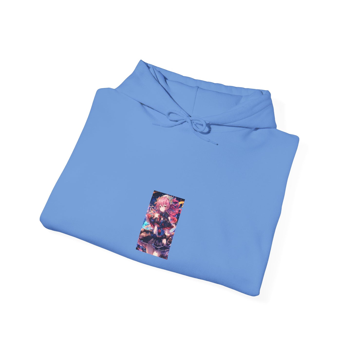 Pink Haired Fantasy Heroine Anime Portrait Cozy Hoodie