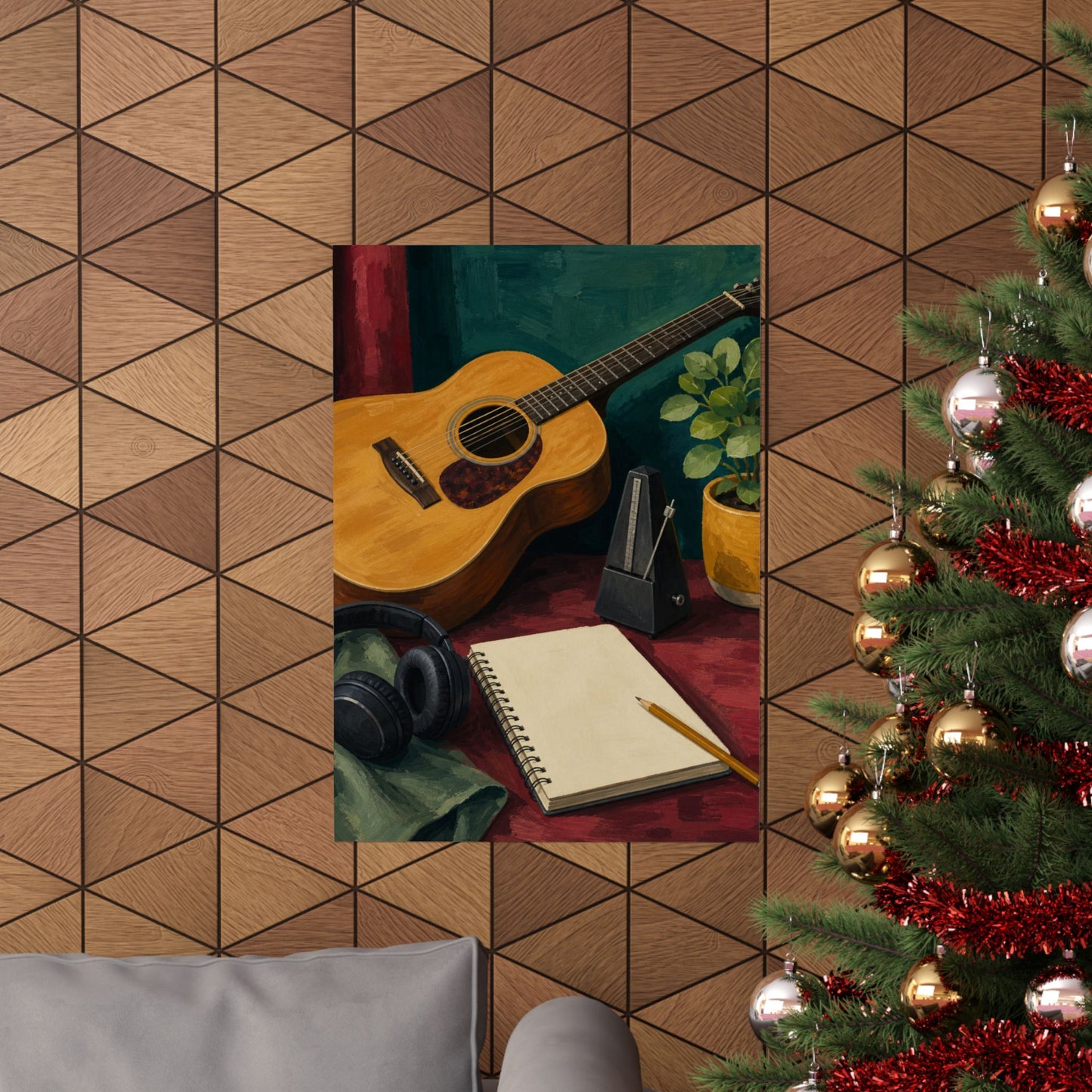 Cozy Acoustic Music Practice Art Poster