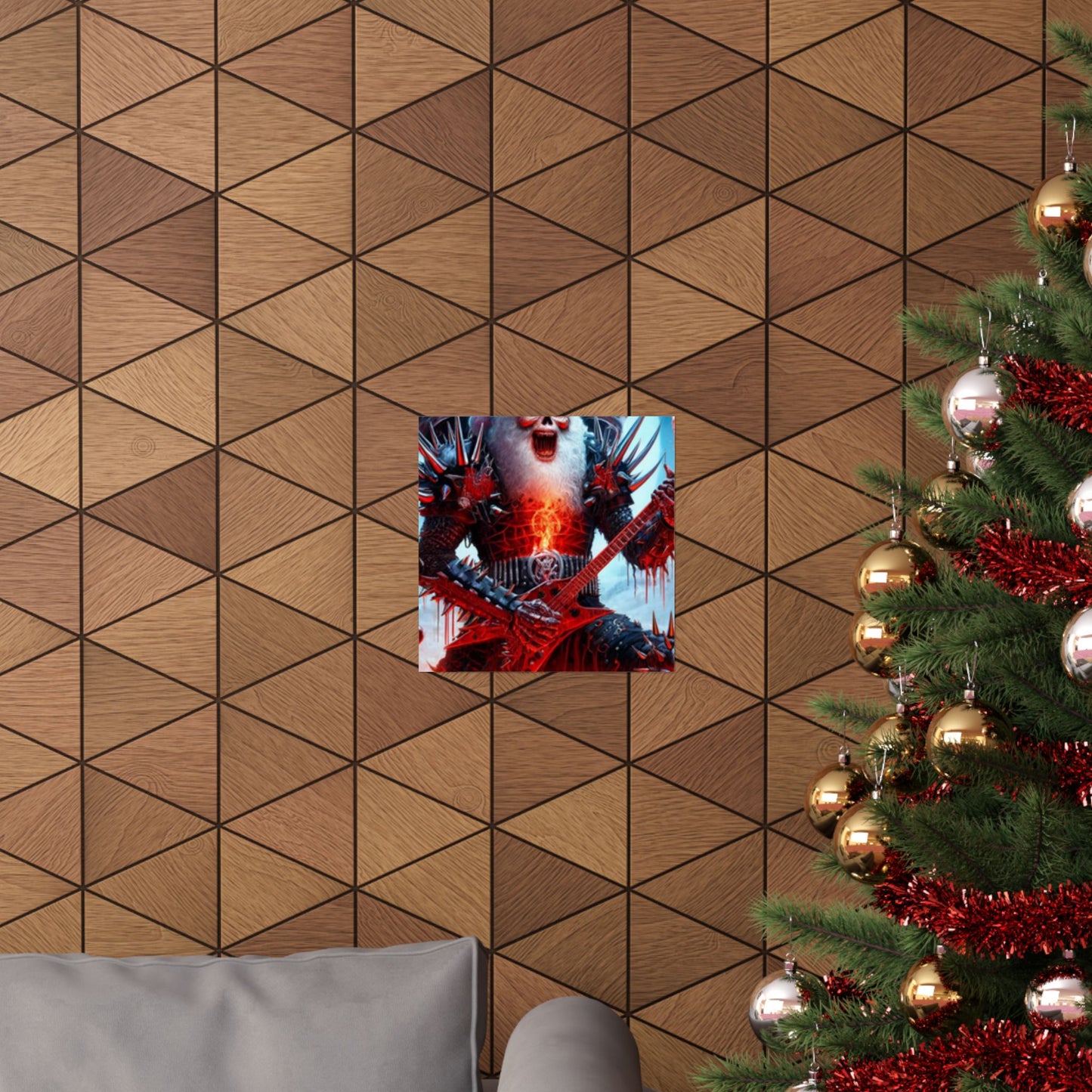Heavy Metal Santa Holiday Concert Music Room Poster