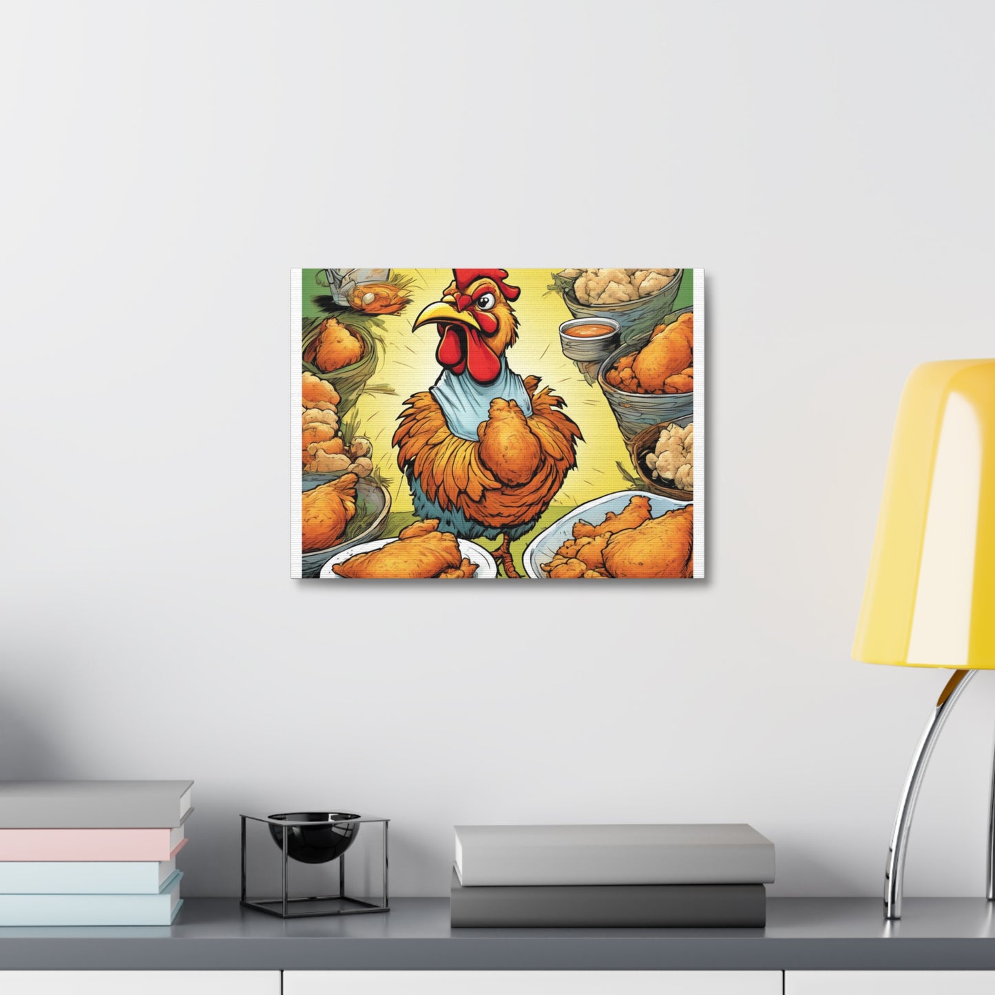 Funny Chicken Fried Food Comfort Food Art Canvas